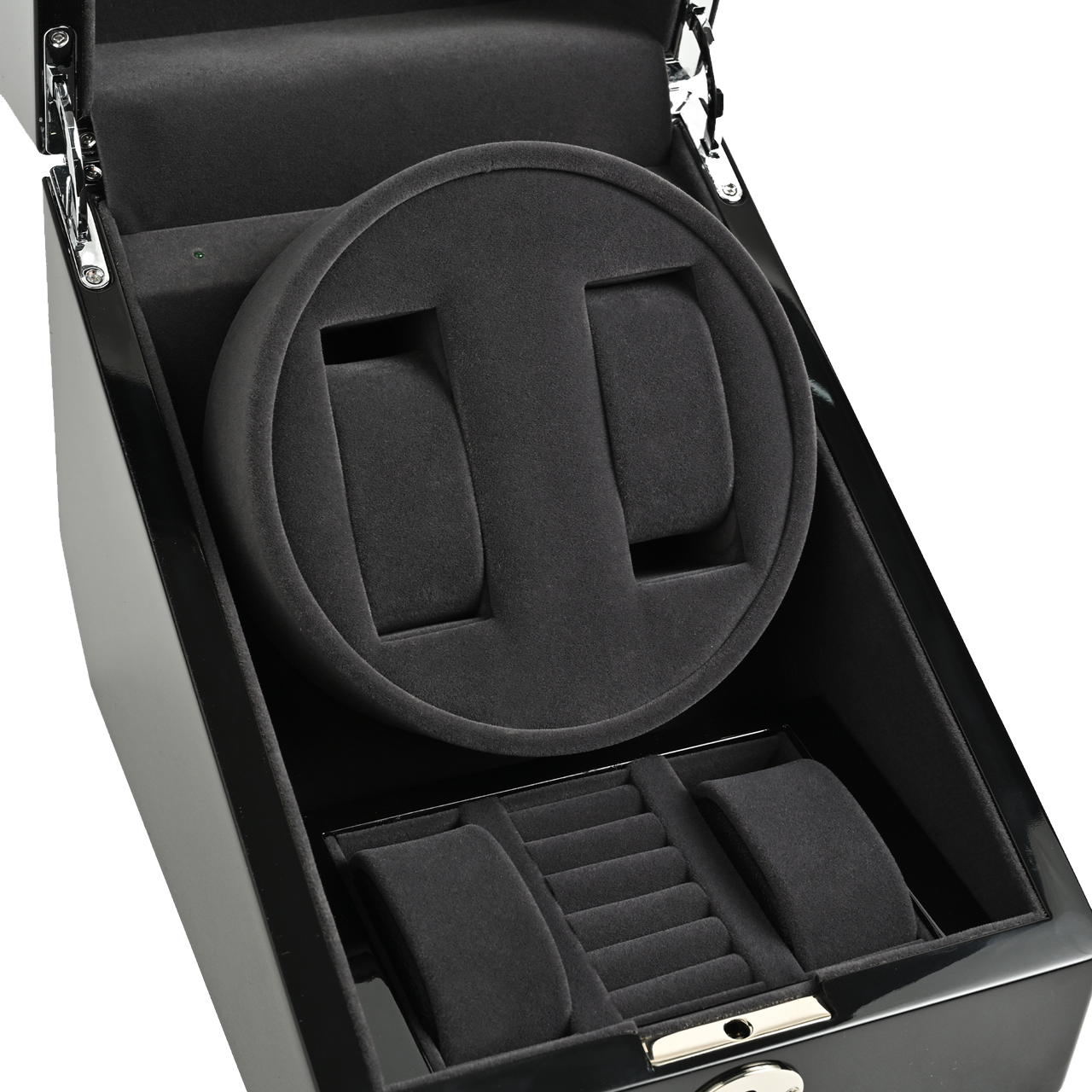 木製腕時計2本巻きワインディングマシーン  (ピアノブラック) LU2223001BK