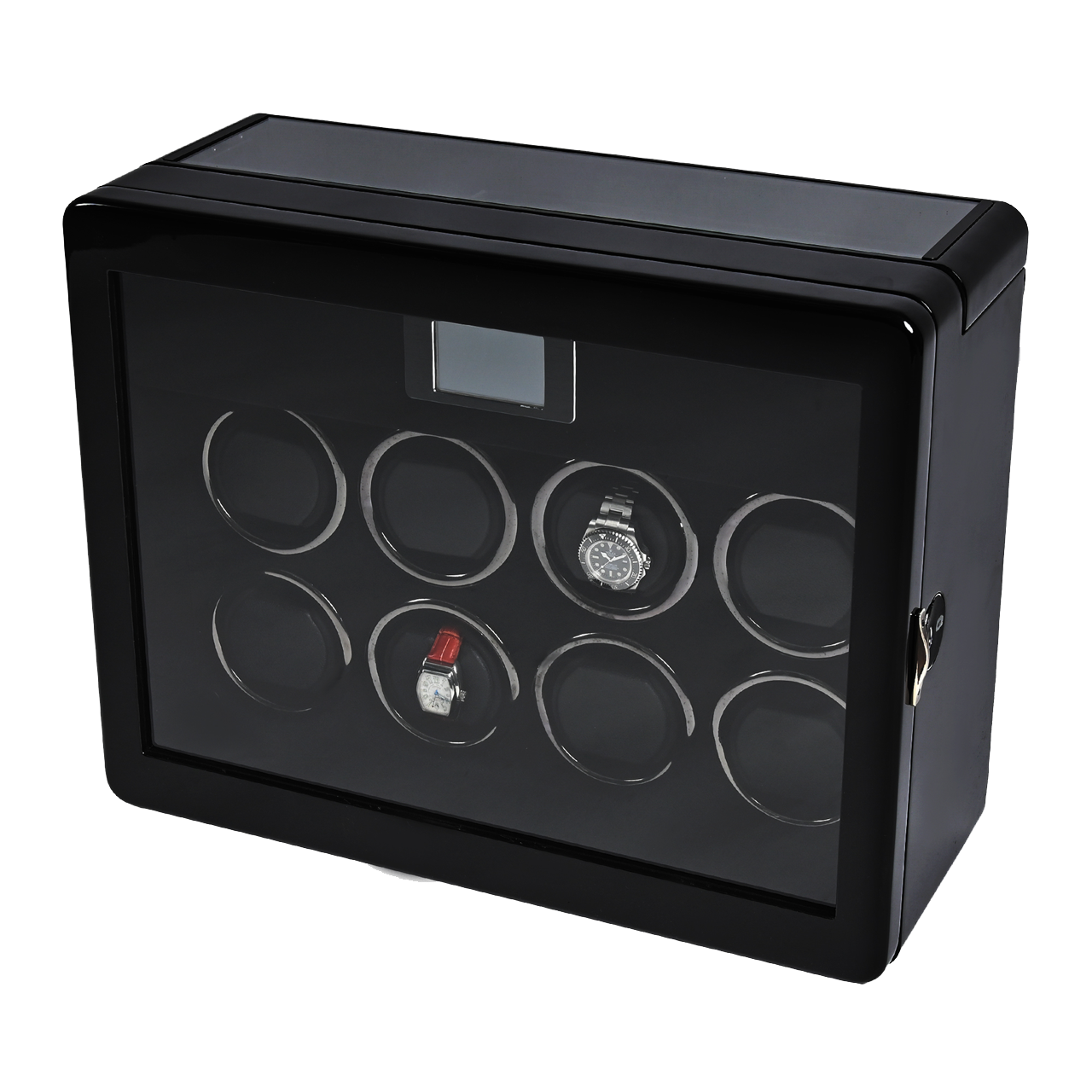 木製腕時計8本巻きワインディングマシーン  (ピアノブラック) LU72008BK