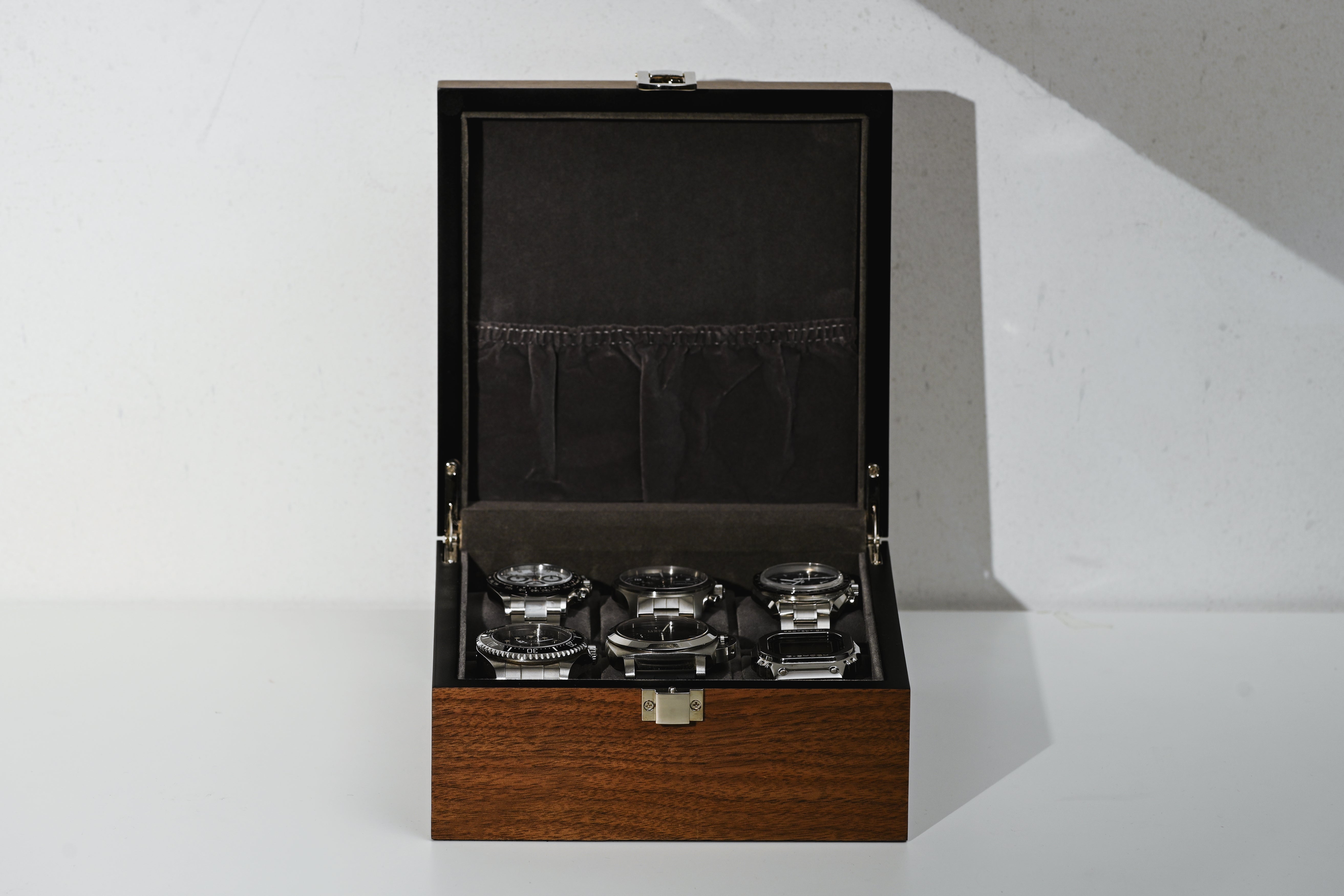クルミ木製6本腕時計収納時計ケース クルミ木目 ES5306WD