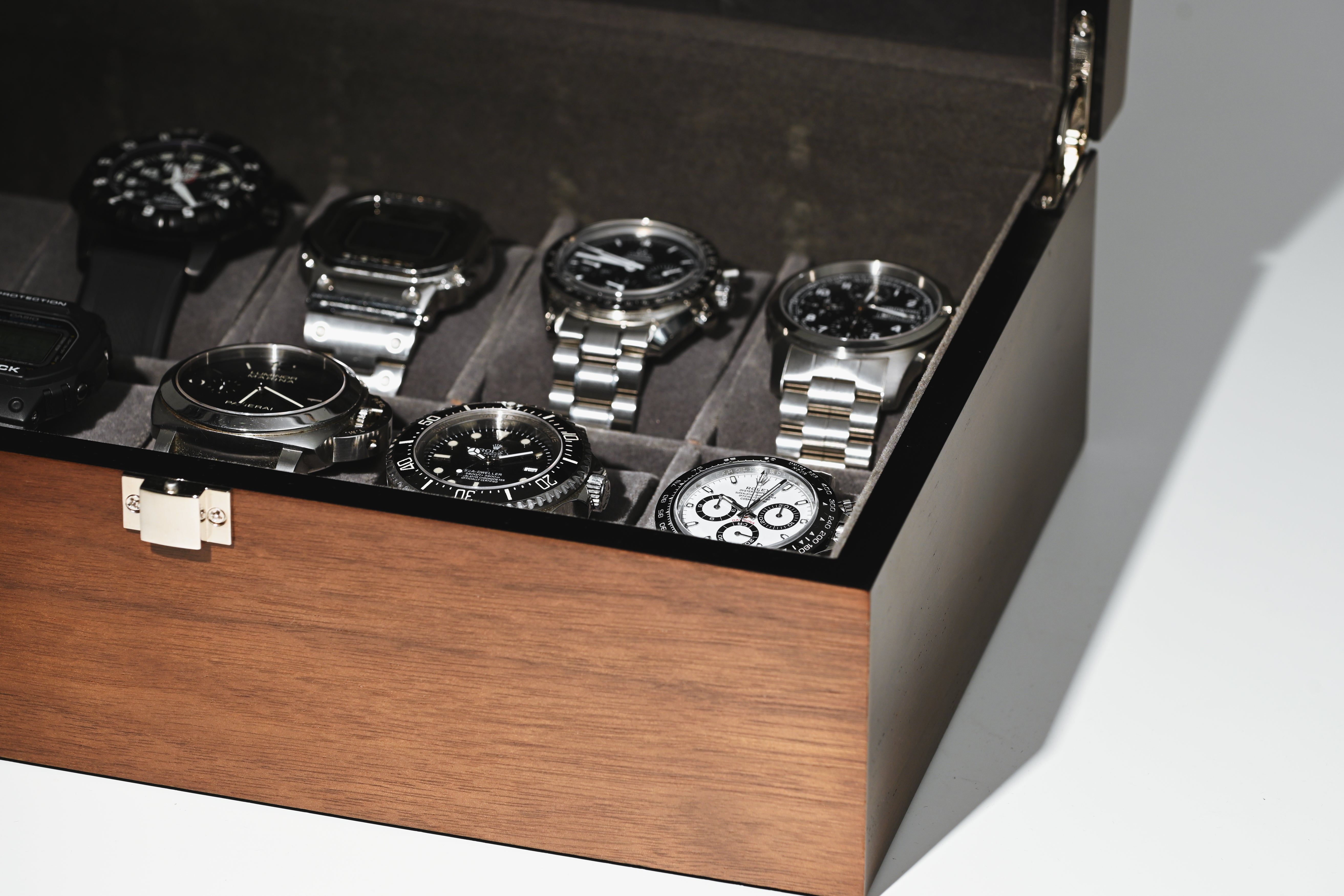エスプリマ｜クルミ木製10本腕時計収納時計ケース クルミ木目