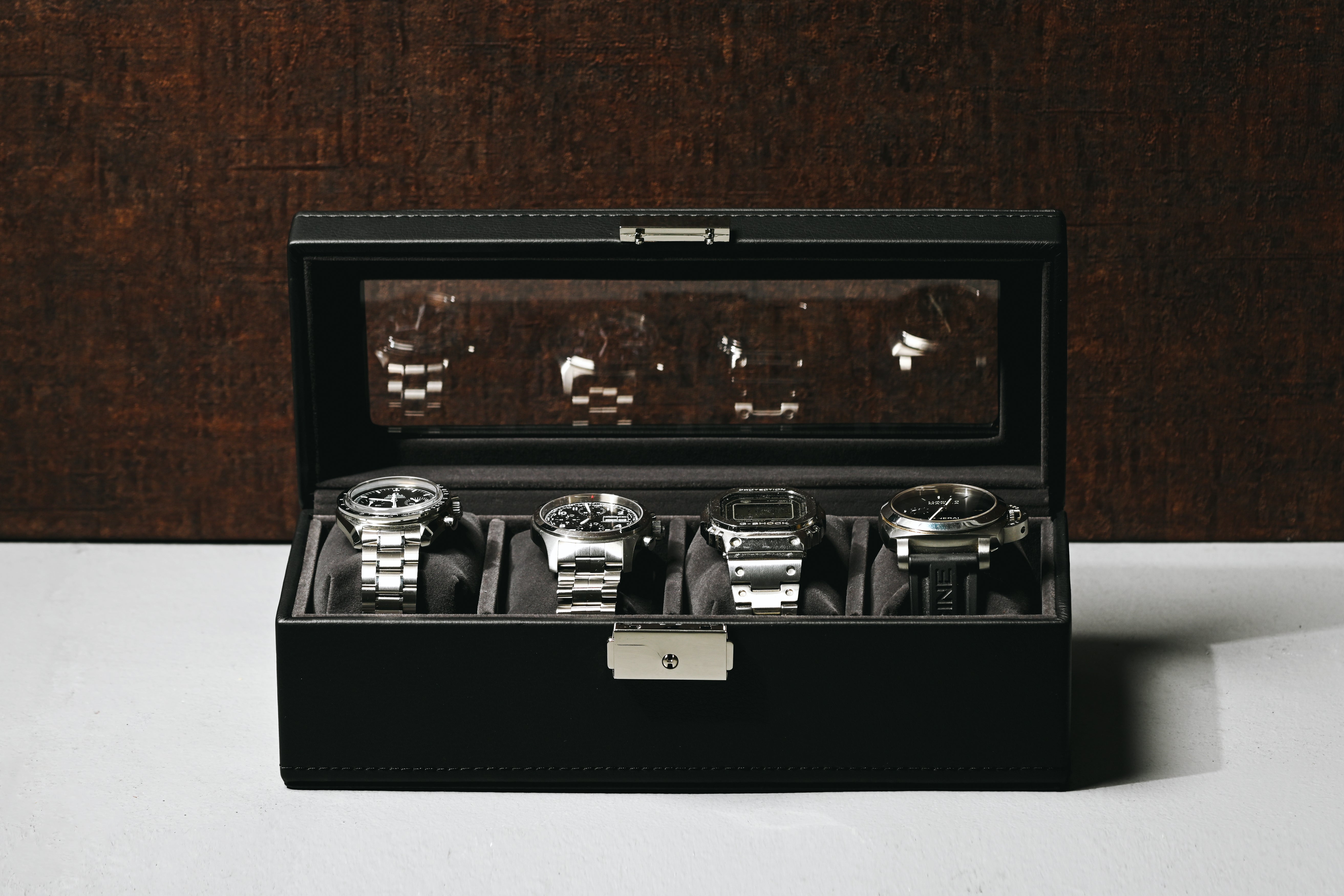エスプリマ｜合皮4本腕時計収納時計ケース ブラック SE83520BK